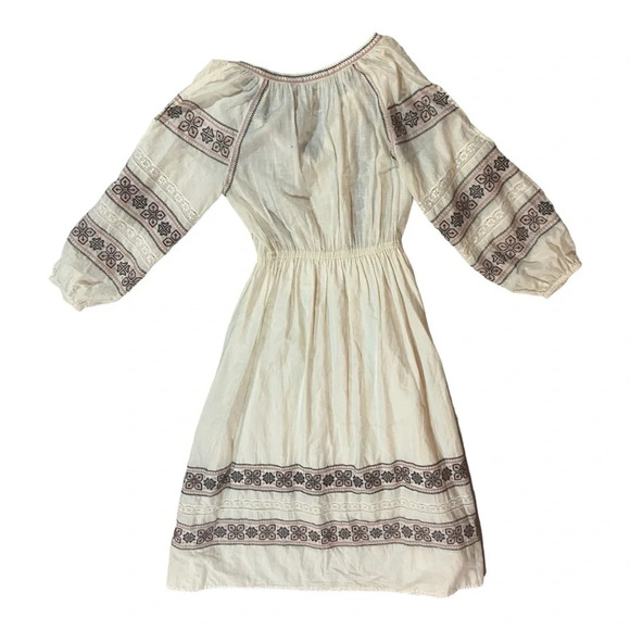 Loveshackfancy Isla Embroidered Boho Pop Pom Midi Dress $395 100% Cotton Small - Picture 5 of 8